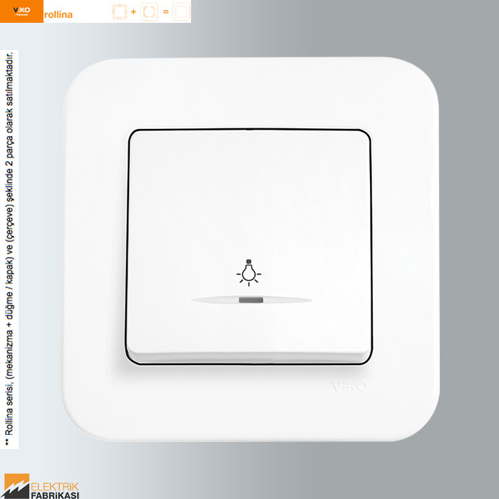Rollina Sıva Altı Işıklı Light Anahtarı (Beyaz I Krem)_Viko by Panasonic