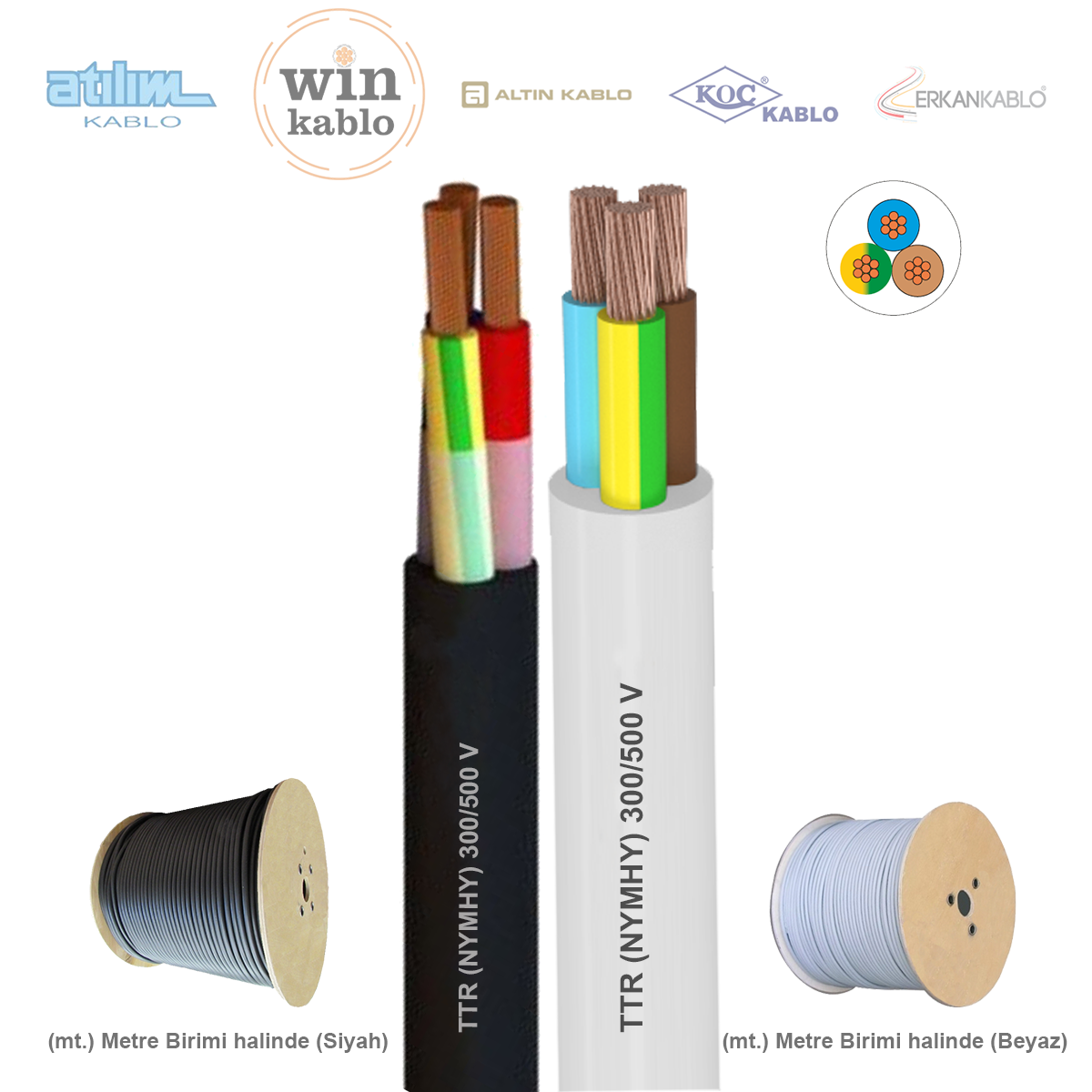 3x2.5mm²  TTR (NYMHY) Kablo (1 Metre)_ABKMQTZ6