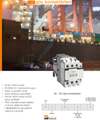 AC Güç Kontaktörü-AC230V-25A-11kW-Anma A:40A-Yardımcı K: 1NO+1NC-Kontatktörler_Viko by Panasonic