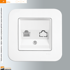 Rollina Sıva Altı Tekli Data Prizi (RJ45 Cat5E) (Beyaz I Krem)_Viko by Panasonic