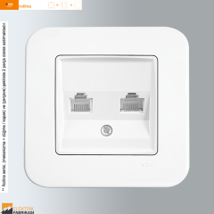 Rollina Sıva Altı İkili Data Prizi (2 X RJ45 Cat6) (Beyaz I Krem)_Viko by Panasonic
