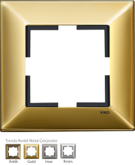 Trenda_Tekli Çerçeve Metal Gold (Renkli Metal Çerçeveler)