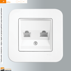 Rollina Sıva Altı Data-Nümeris Telefon Prizi (RJ45 Cat6 - RJ11) (Beyaz I Krem)_Viko by Panasonic