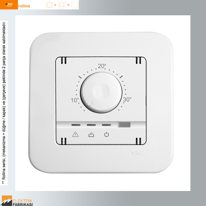 Rollina Sıva Altı Analog Termostat (Beyaz I Krem)_Viko by Panasonic