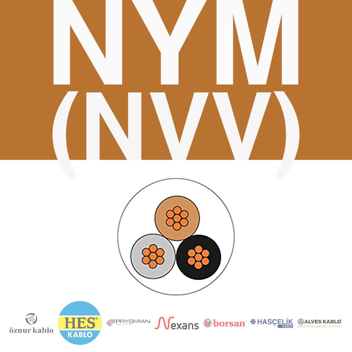 3x2.5mm²  NYM / Antigron (NVV) Kablo (1 Metre)_ BFGKQX18
