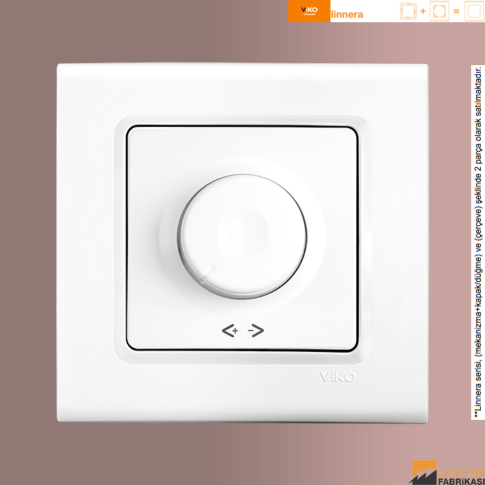 Linnera Sıva Altı Rotatif Dimmer RL 600W/VA (Beyaz I Krem)_Viko by Panasonic