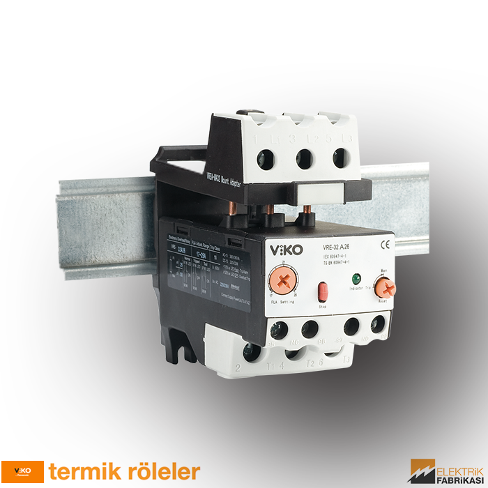 VRM Serisi Termik Röle Raya Montaj Aparatı-B. K. Kont. Ref:  VRM-95A-Termik Röleler_Viko by Panasonic