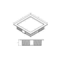 Borled_18W Kare Backlight Downlight Led Sıva Altı Armatür 100mm 1800Lm 3000K/4000K/6500K_ BL-BD-1007