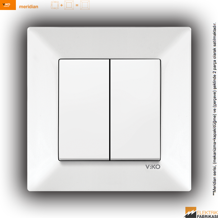 Meridian Sıva Altı Dual Anahtar (Beyaz I Krem)_Viko by Panasonic