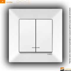 Meridian Sıva Altı Işıklı Komütatör (Beyaz I Krem)_Viko by Panasonic