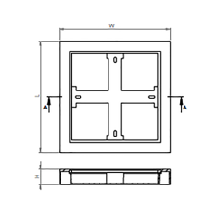 Borled_24W Kare Slim Led Sıva Üstü Çerçeve 355x355x38mm_ BR-1520