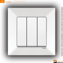 Meridian Sıva Altı Üçlü Anahtar (Beyaz I Krem)_Viko by Panasonic