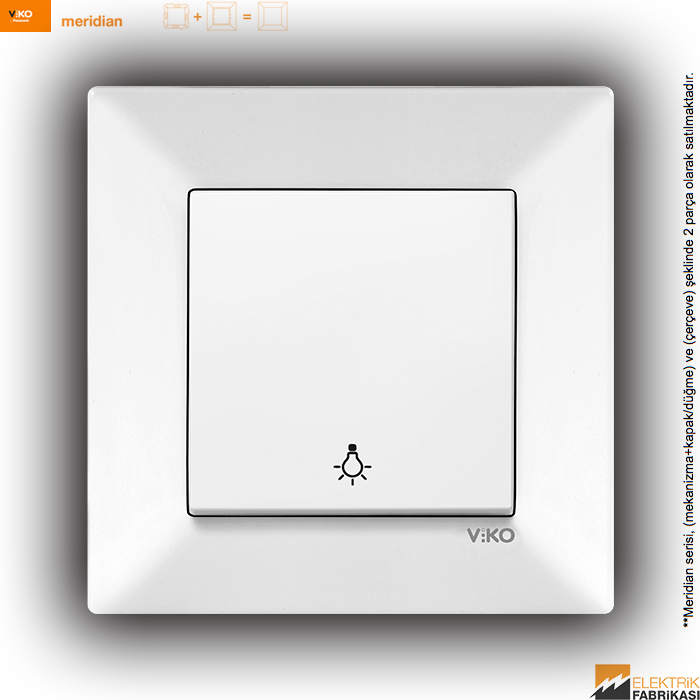 Meridian Sıva Altı Light Anahtarı (Beyaz I Krem)_Viko by Panasonic