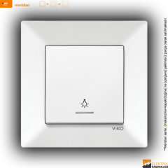 Meridian Sıva Altı Işıklı Light Anahtarı (Beyaz I Krem)_Viko by Panasonic