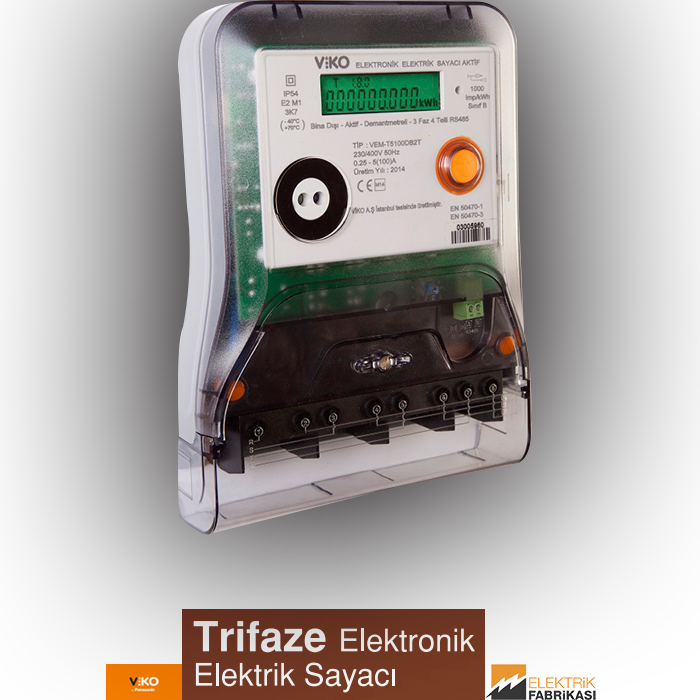 Trifaze Elektronik Elektrik Sayacı 3x5-60A-Elektrik Sayaçları_Viko by Panasonic
