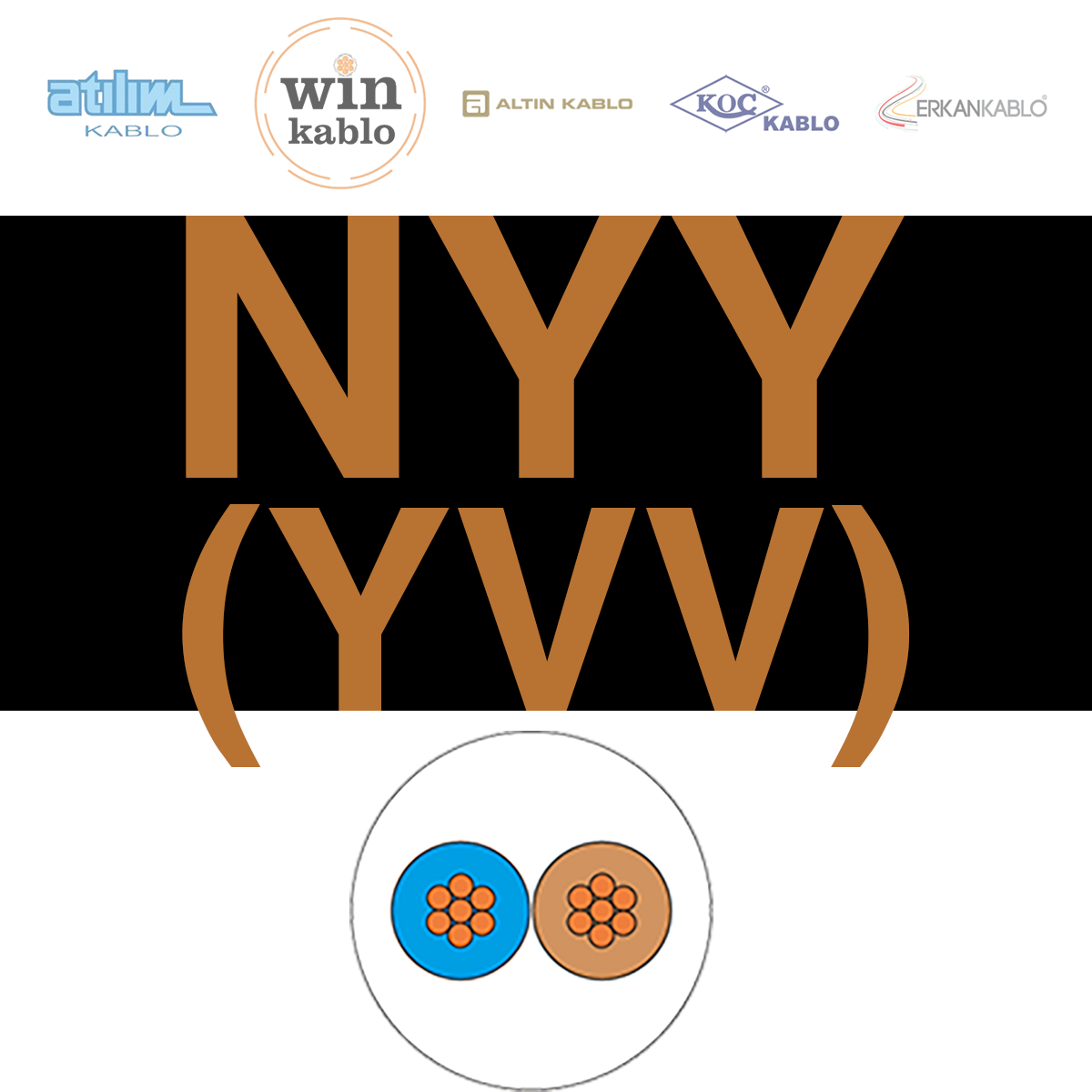 2x4mm²  NYY (YVV) Kablo (1 Metre)_ CFJLQXY3