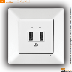Meridian Sıva Altı USB Şarj Prizi 5V-2A (Beyaz I Krem)_Viko by Panasonic