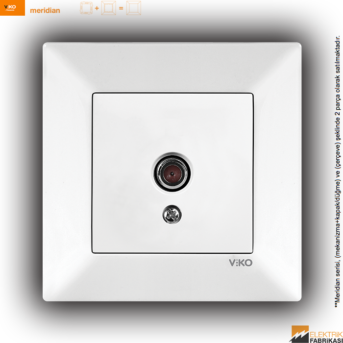 Meridian Sıva Altı Tv Prizi Sonlu (Beyaz I Krem)_Viko by Panasonic