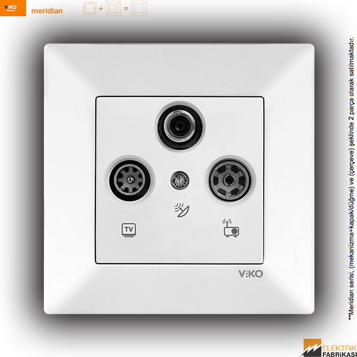 Meridian Sıva Altı Uydu Prizi Sonlu (Sat-Tv-Rd) (Beyaz I Krem)_Viko by Panasonic