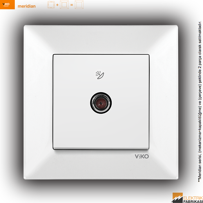 Meridian Sıva Altı Uydu Prizi F Konnektörlü Sonlu (Beyaz I Krem)_Viko by Panasonic