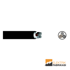 3x70mm² NAYY-YAVV Kablo Siyah 1000M 0.6/1 kV PVC İzoleli, Çok Damarlı, Çok Telli, Alüminyum İletkenli Kablolar