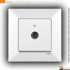 Meridian Sıva Altı Uydu Prizi F Konnektörlü Geçişli (10dB) (Beyaz I Krem)_Viko by Panasonic