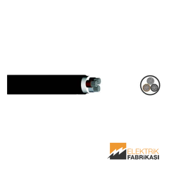 3x95mm² NAYY-YAVV Kablo Siyah 1000M 0.6/1 kV PVC İzoleli, Çok Damarlı, Çok Telli, Alüminyum İletkenli Kablolar