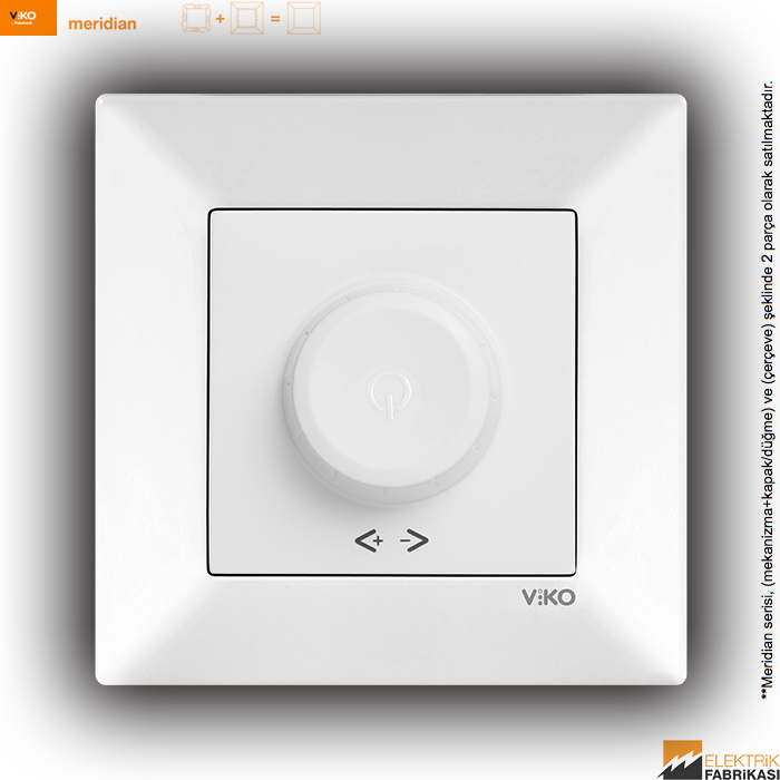 Meridian Sıva Altı Rotatif Dimmer RL 1000W/VA (Beyaz I Krem)_Viko by Panasonic