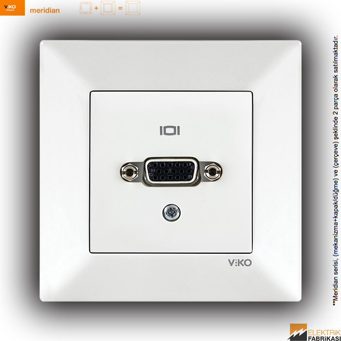 Meridian Sıva Altı VGA Konnektör (Beyaz I Krem)_Viko by Panasonic