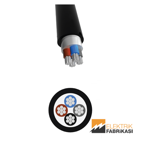 4x50mm² NAYY-YAVV Kablo Siyah 1000M 0.6/1 kV PVC İzoleli, Çok Damarlı, Çok Telli, Alüminyum İletkenli Kablolar