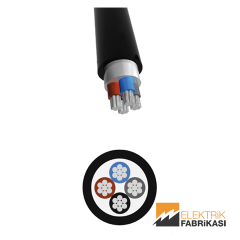 4x150mm² NAYY-YAVV Kablo Siyah 500M 0.6/1 kV PVC İzoleli, Çok Damarlı, Çok Telli, Alüminyum İletkenli Kablolar