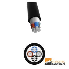 4x240mm² NAYY-YAVV Kablo Siyah 500M 0.6/1 kV PVC İzoleli, Çok Damarlı, Çok Telli, Alüminyum İletkenli Kablolar