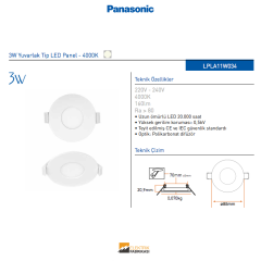 3W Yuvarlak Tip LED Panel - 3000K_Viko by Panasonic