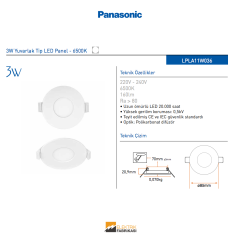3W Yuvarlak Tip LED Panel - 6500K_Viko by Panasonic