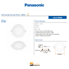 6W Yuvarlak Tip LED Panel - 3000K_Viko by Panasonic