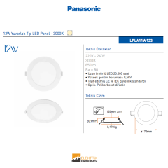 12W Yuvarlak Tip LED Panel - 3000K_Viko by Panasonic