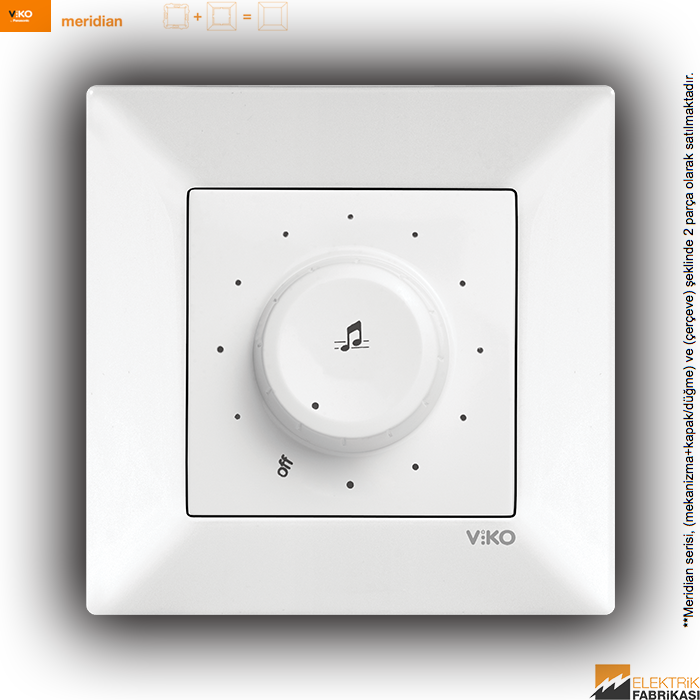 Meridian Sıva Altı Müzik Yayın Anahtarı (Beyaz I Krem)_Viko by Panasonic
