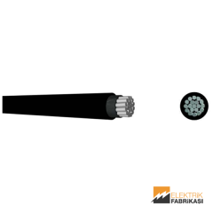 1x95mm² NA2XH Kablo Siyah 1000M 0.6/1 kV XLPE İzoleli, Halojensiz, Alev İletmeyen, Tek Damarlı, Çok Telli, Alüminyum İletkenli Kablolar
