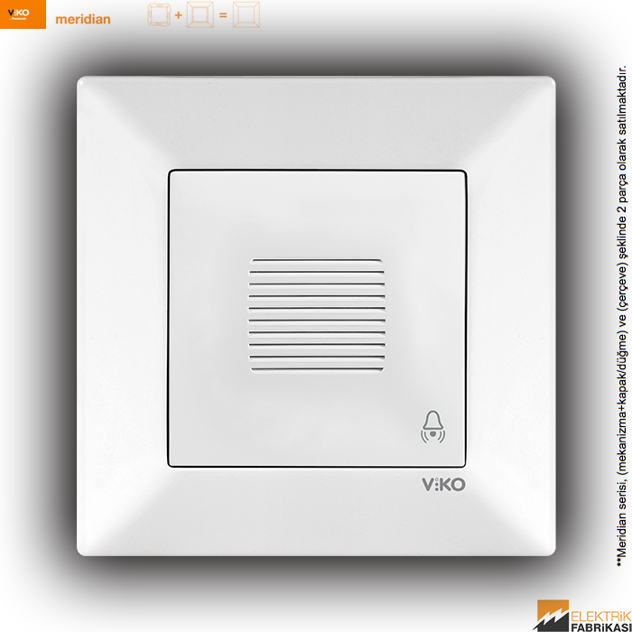 Meridian Sıva Altı Zil (Buzzer) (Beyaz I Krem)_Viko by Panasonic