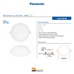 18W Yuvarlak Tip LED Panel - 3000K_Viko by Panasonic