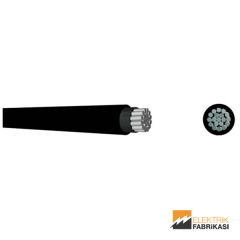 1x185mm² NA2XH Kablo Siyah 1000M 0.6/1 kV XLPE İzoleli, Halojensiz, Alev İletmeyen, Tek Damarlı, Çok Telli, Alüminyum İletkenli Kablolar