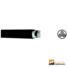 2x25mm² NA2XH Kablo Siyah 1000M 0.6/1 kV XLPE İzoleli, Halojensiz, Alev İletmeyen, Çok Damarlı, Çok Telli, Alüminyum İletkenli Kablolar