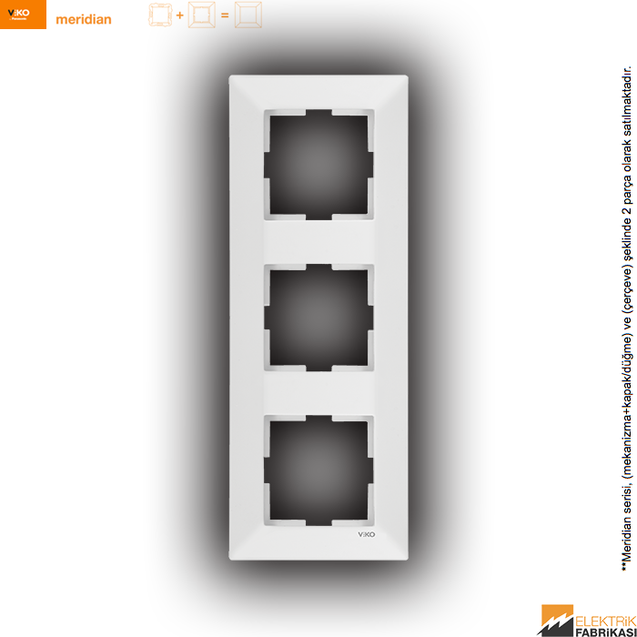 Meridian Sıva Altı Üçlü Dikey Çerçeve (Beyaz I Krem)_Viko by Panasonic