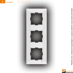 Meridian Sıva Altı Üçlü Dikey Çerçeve (Beyaz I Krem)_Viko by Panasonic