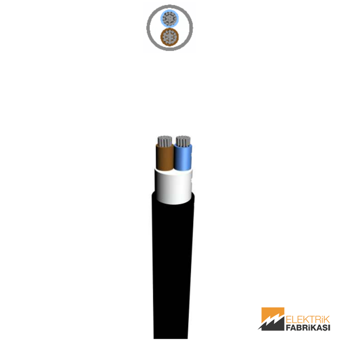 2x35mm² NA2XH Kablo Siyah 1000M 0.6/1 kV XLPE İzoleli, Halojensiz, Alev İletmeyen, Çok Damarlı, Çok Telli, Alüminyum İletkenli Kablolar