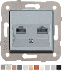 Novella_İkili Data Prizi (2 X RJ45 CAT6) (Mekanizma, Kapak, Mekanizma+Kapak)