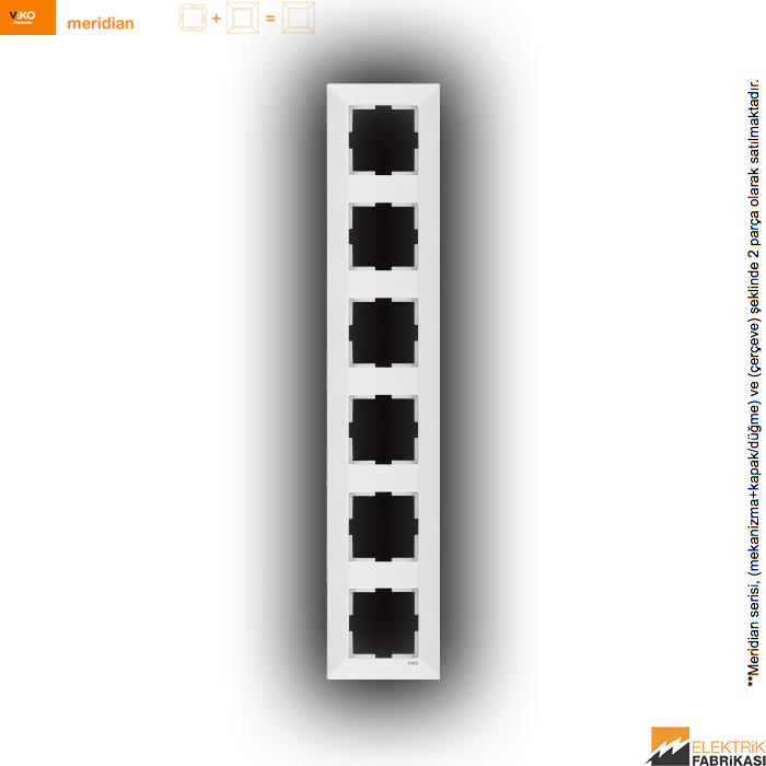 Meridian Sıva Altı Altılı Dikey Çerçeve (Beyaz I Krem)_Viko by Panasonic