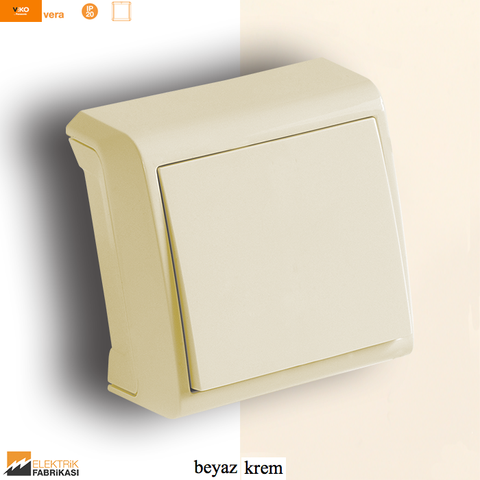 Vera IP20 Sıva Üstü Anahtar (Beyaz I Krem)_Viko by Panasonic