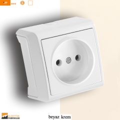 Vera IP20 Sıva Üstü Priz (Beyaz I Krem)_Viko by Panasonic