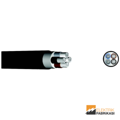 4x25mm² NA2XH Kablo Siyah 500M 0.6/1 kV XLPE İzoleli, Halojensiz, Alev İletmeyen, Çok Damarlı, Çok Telli, Alüminyum İletkenli Kablolar